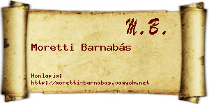Moretti Barnabás névjegykártya